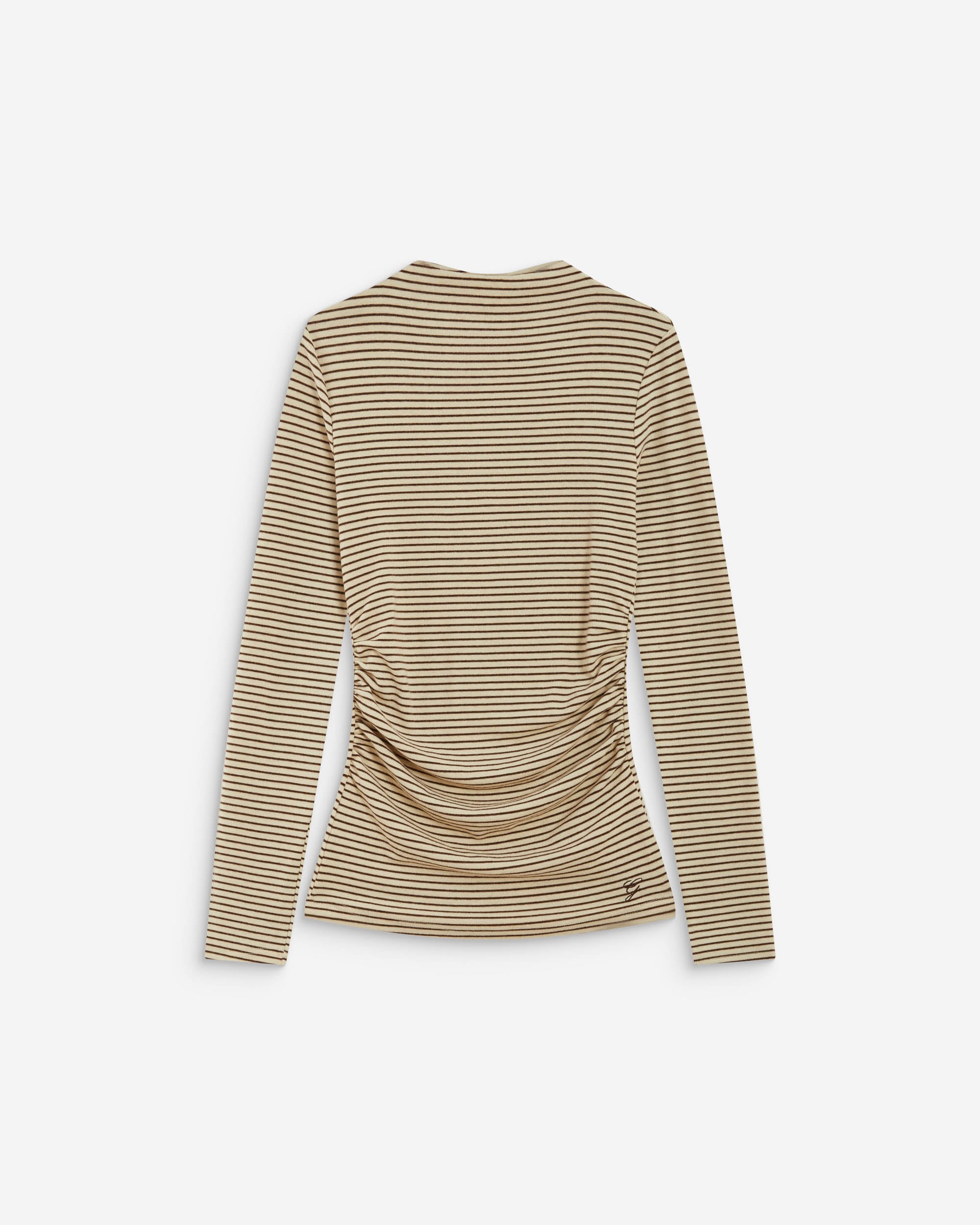 Top a rayas con cintura fruncida sable Aralee