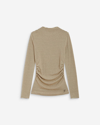 Top a rayas con cintura fruncida sable Aralee