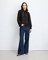 Blusa de encaje con botones noir Anita