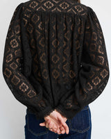 Blusa de encaje con botones noir Anita
