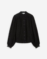 Buttoned lace blouse noir Anita