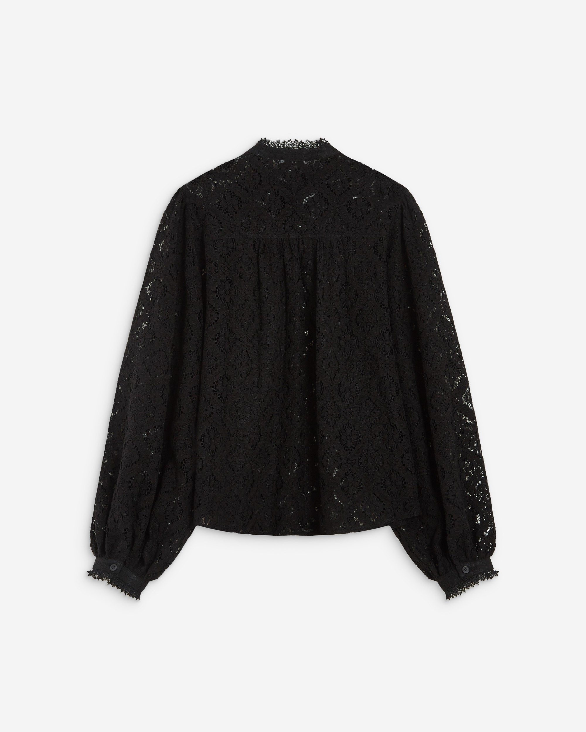 Buttoned lace blouse noir Anita