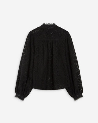 Buttoned lace blouse noir Anita