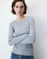 Fine-knit lurex sweater ciel Abbott