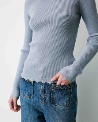 Fine-knit lurex sweater ciel Abbott