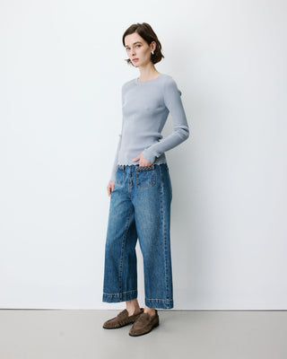 Fine-knit lurex sweater ciel Abbott