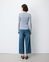 Fine-knit lurex sweater ciel Abbott