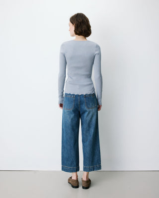 Fine-knit lurex sweater ciel Abbott