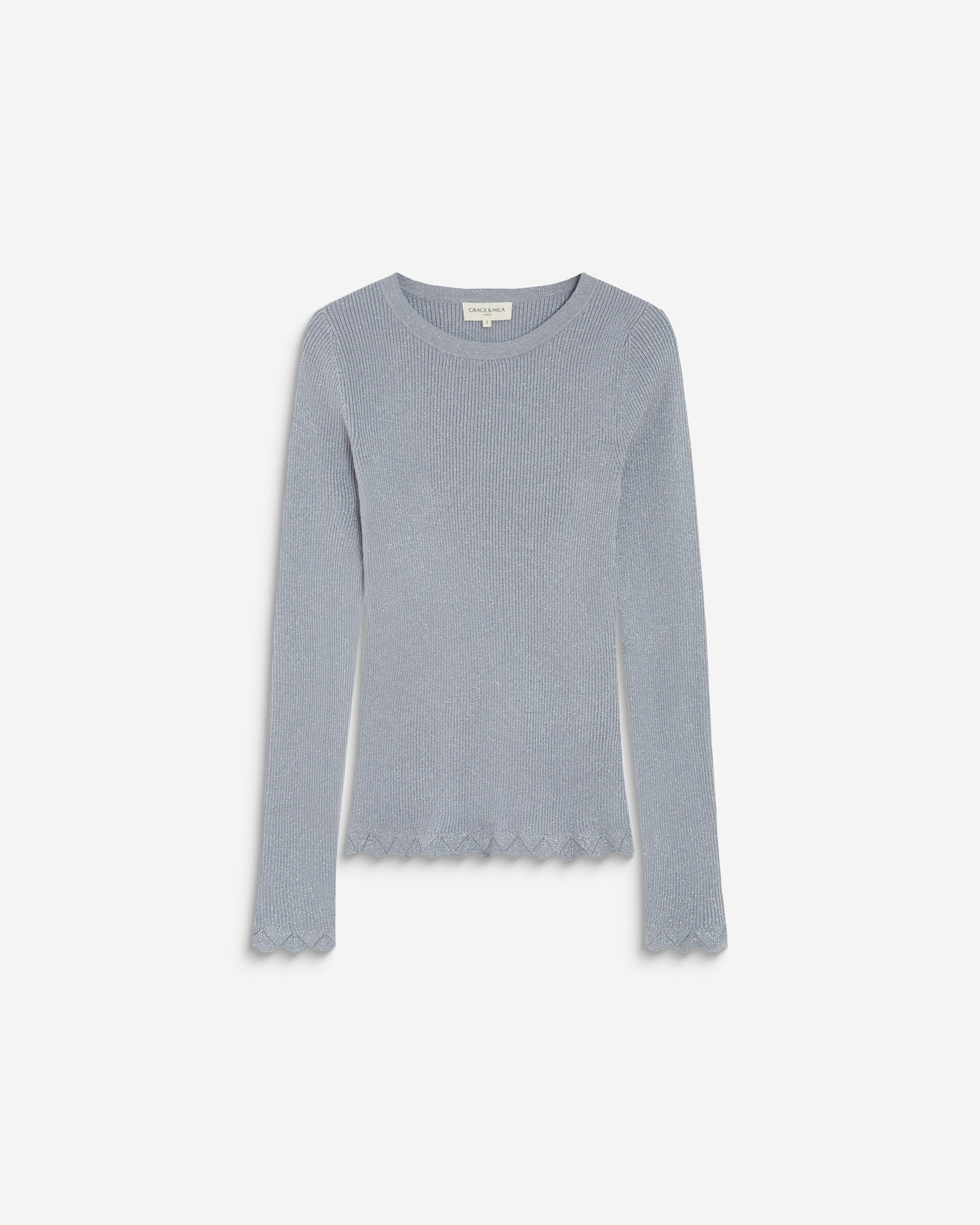 Fine-knit lurex sweater ciel Abbott