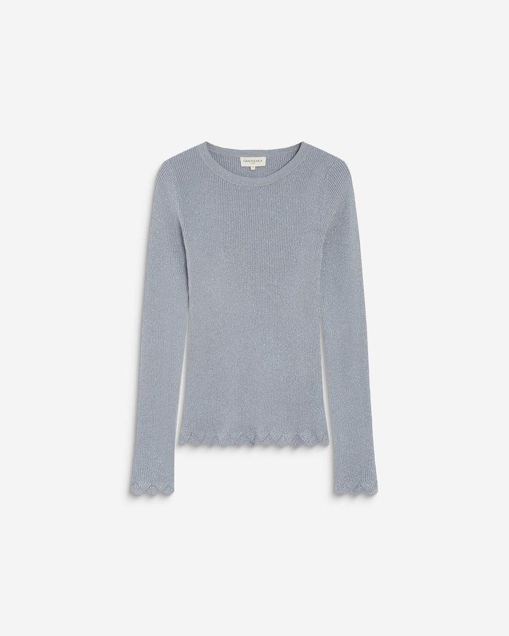 Fine-knit lurex sweater ciel Abbott