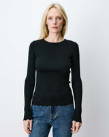 Fine-knit lurex sweater noir Abbott