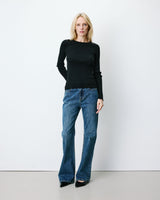 Fine-knit lurex sweater noir Abbott