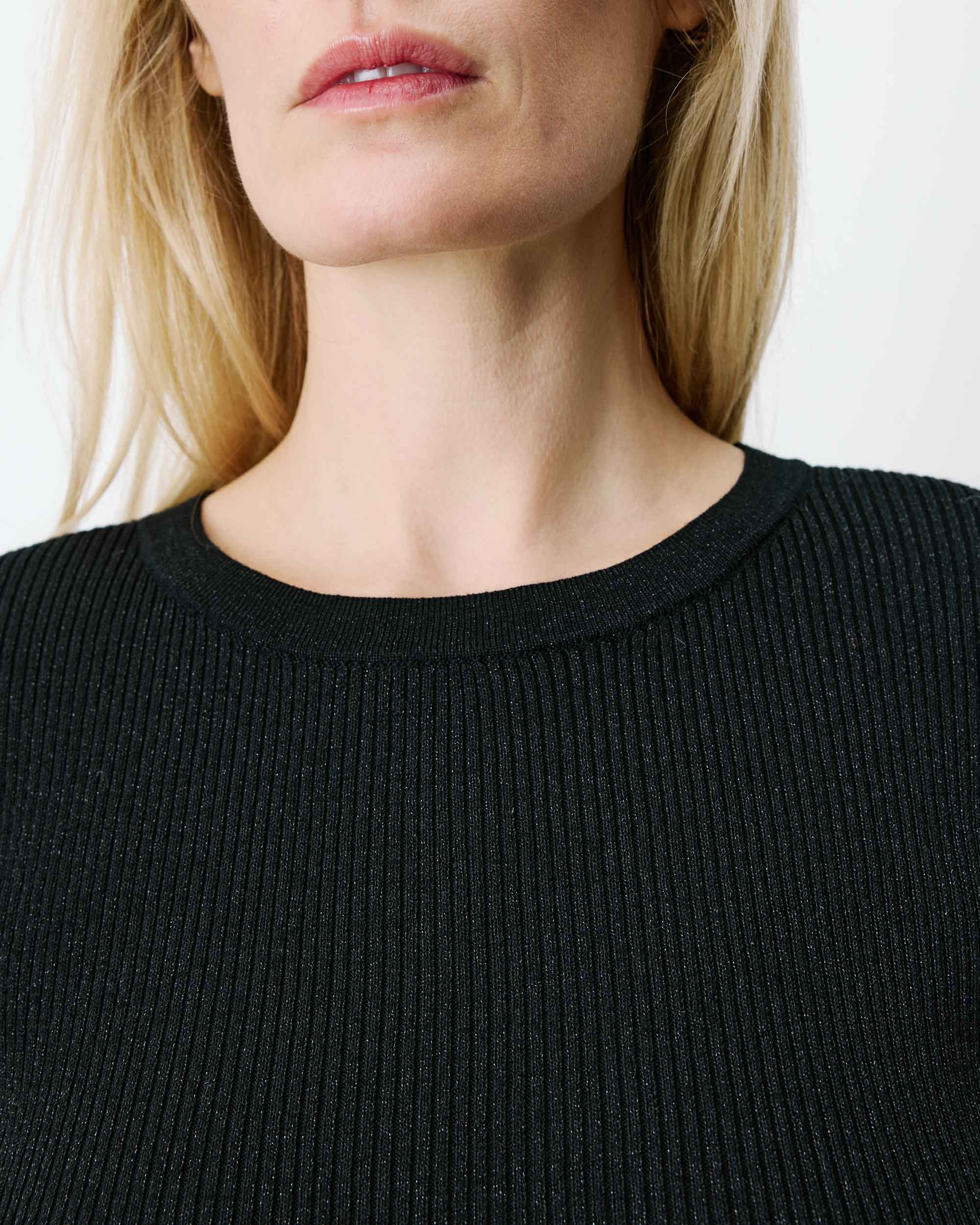Fine-knit lurex sweater noir Abbott