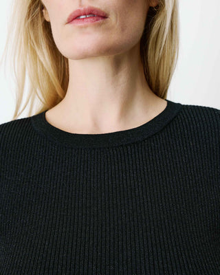 Fine-knit lurex sweater noir Abbott