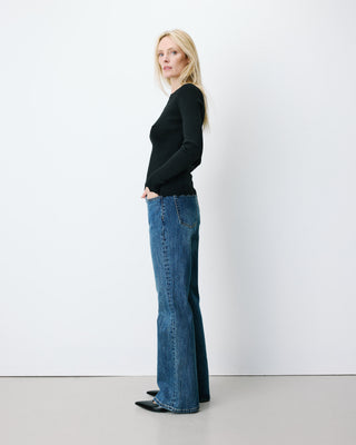 Fine-knit lurex sweater noir Abbott