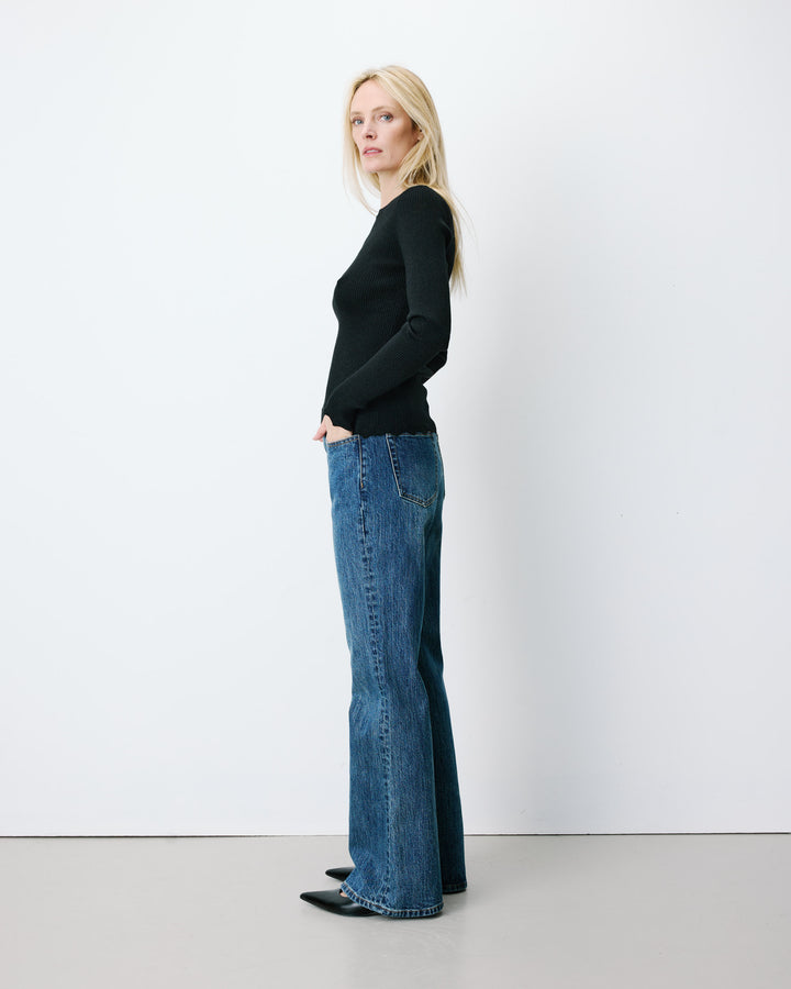 Fine-knit lurex sweater noir Abbott