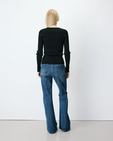 Fine-knit lurex sweater noir Abbott