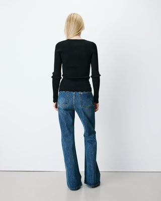Fine-knit lurex sweater noir Abbott