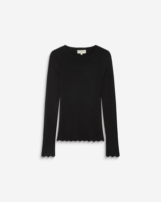 Fine-knit lurex sweater noir Abbott