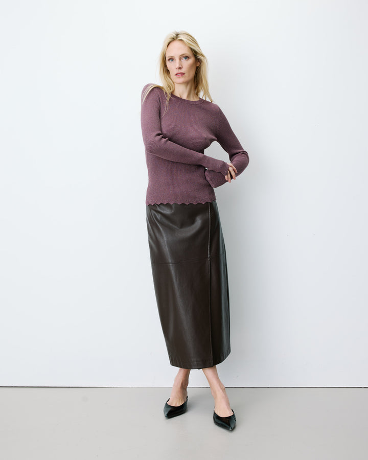Fine-knit lurex sweater parme Abbott