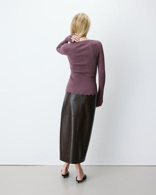 Fine-knit lurex sweater parme Abbott