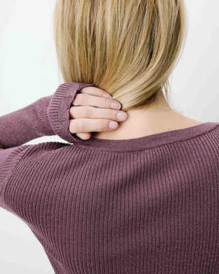 Fine-knit lurex sweater parme Abbott