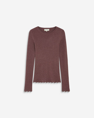 Fine-knit lurex sweater parme Abbott