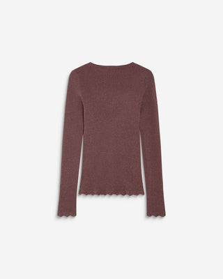 Fine-knit lurex sweater parme Abbott