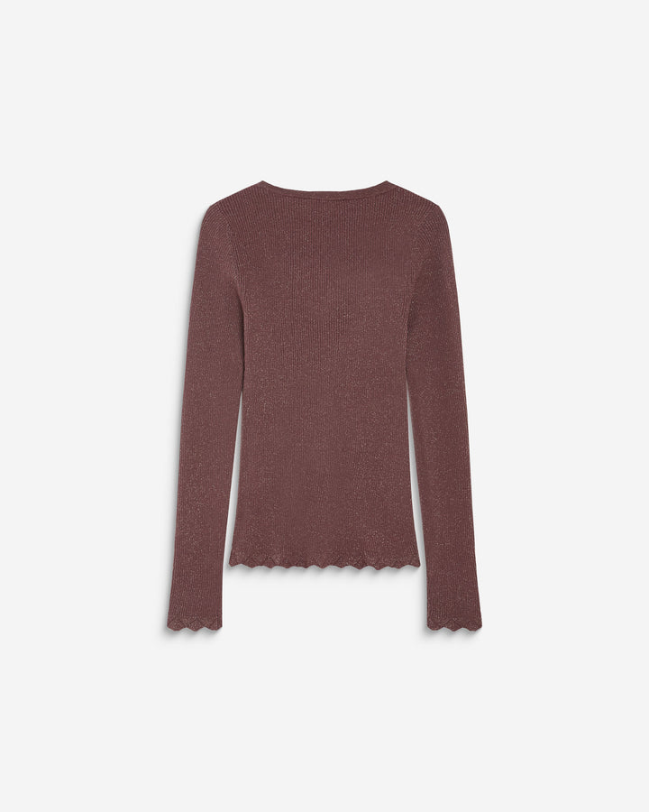 Fine-knit lurex sweater parme Abbott