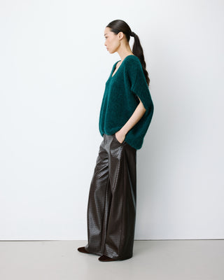 Sleeveless V-neck sweater emeraude Atticus