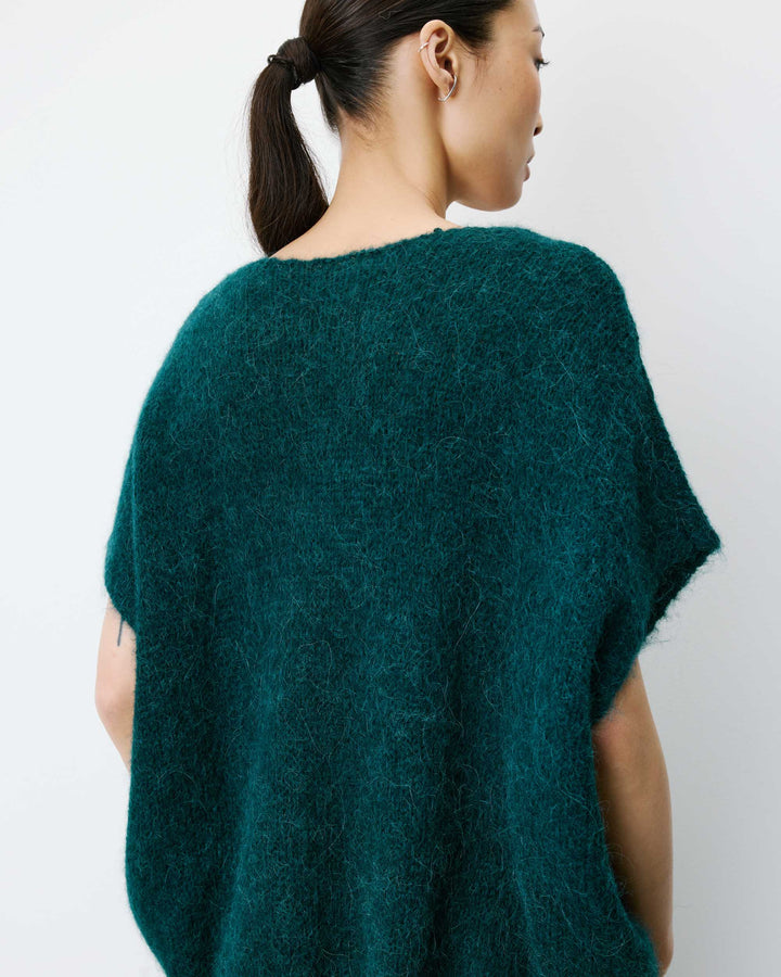 Sleeveless V-neck sweater emeraude Atticus
