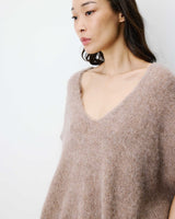 Pull ample sans manches en alpaga mélangé mocha Atticus