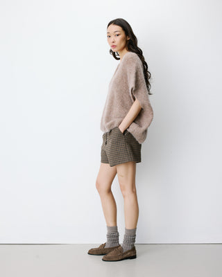 Pull ample sans manches en alpaga mélangé mocha Atticus