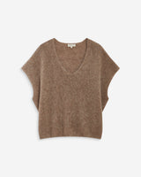 Pull ample sans manches en alpaga mélangé mocha Atticus