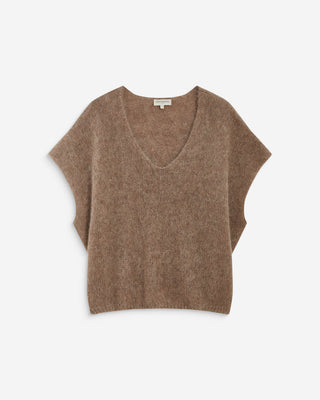 Pull ample sans manches en alpaga mélangé mocha Atticus