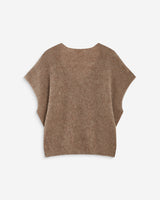 Pull ample sans manches en alpaga mélangé mocha Atticus