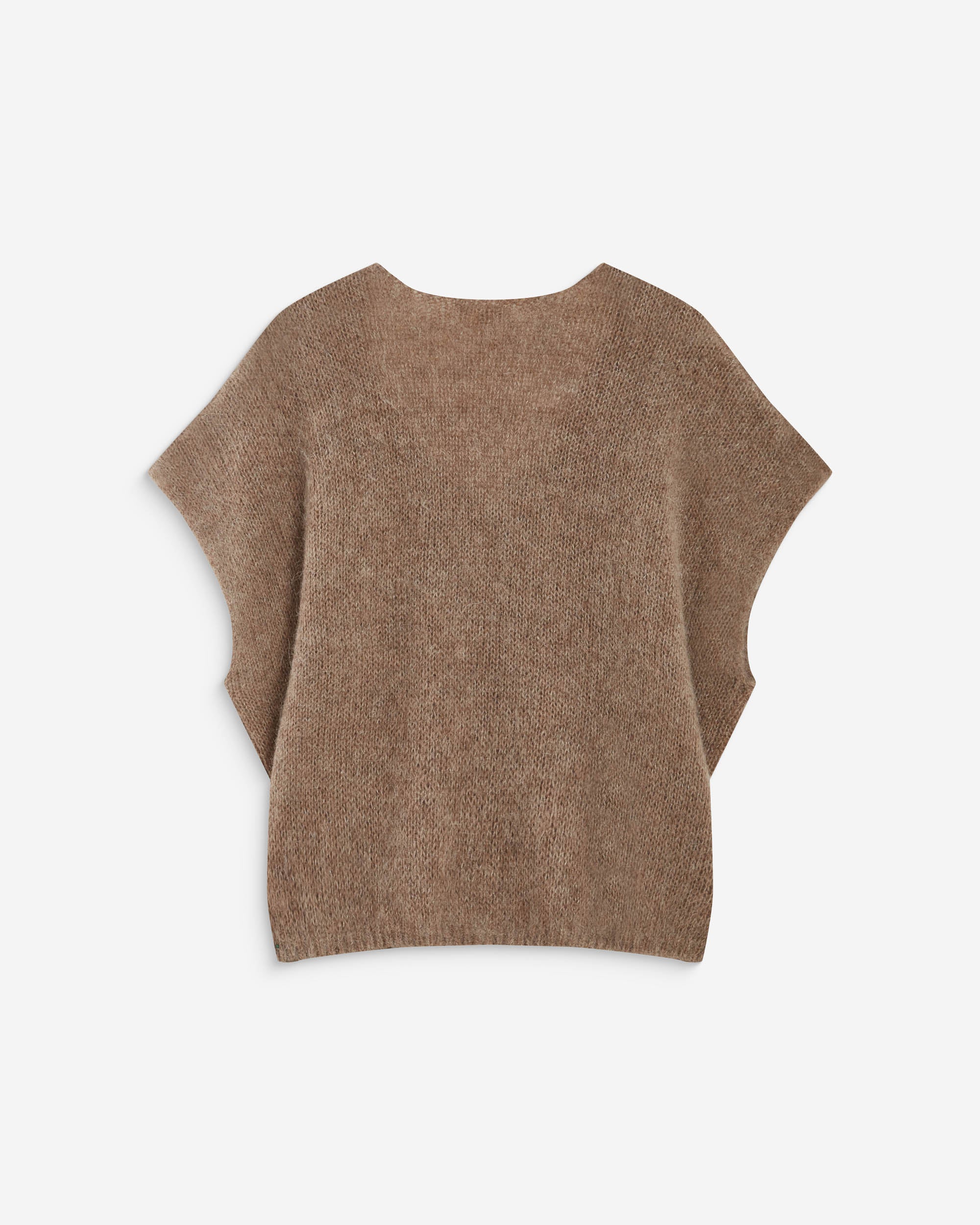 Pull ample sans manches en alpaga mélangé mocha Atticus