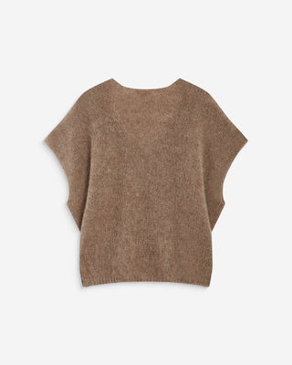 Pull ample sans manches en alpaga mélangé mocha Atticus
