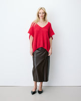 Pull ample sans manches en alpaga mélangé rouge Atticus
