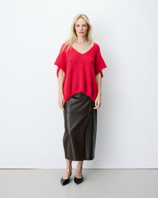 Pull ample sans manches en alpaga mélangé rouge Atticus