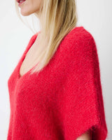 Pull ample sans manches en alpaga mélangé rouge Atticus