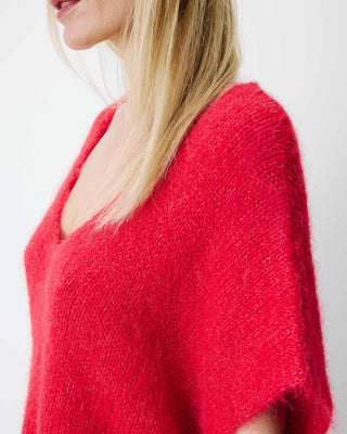 Pull ample sans manches en alpaga mélangé rouge Atticus