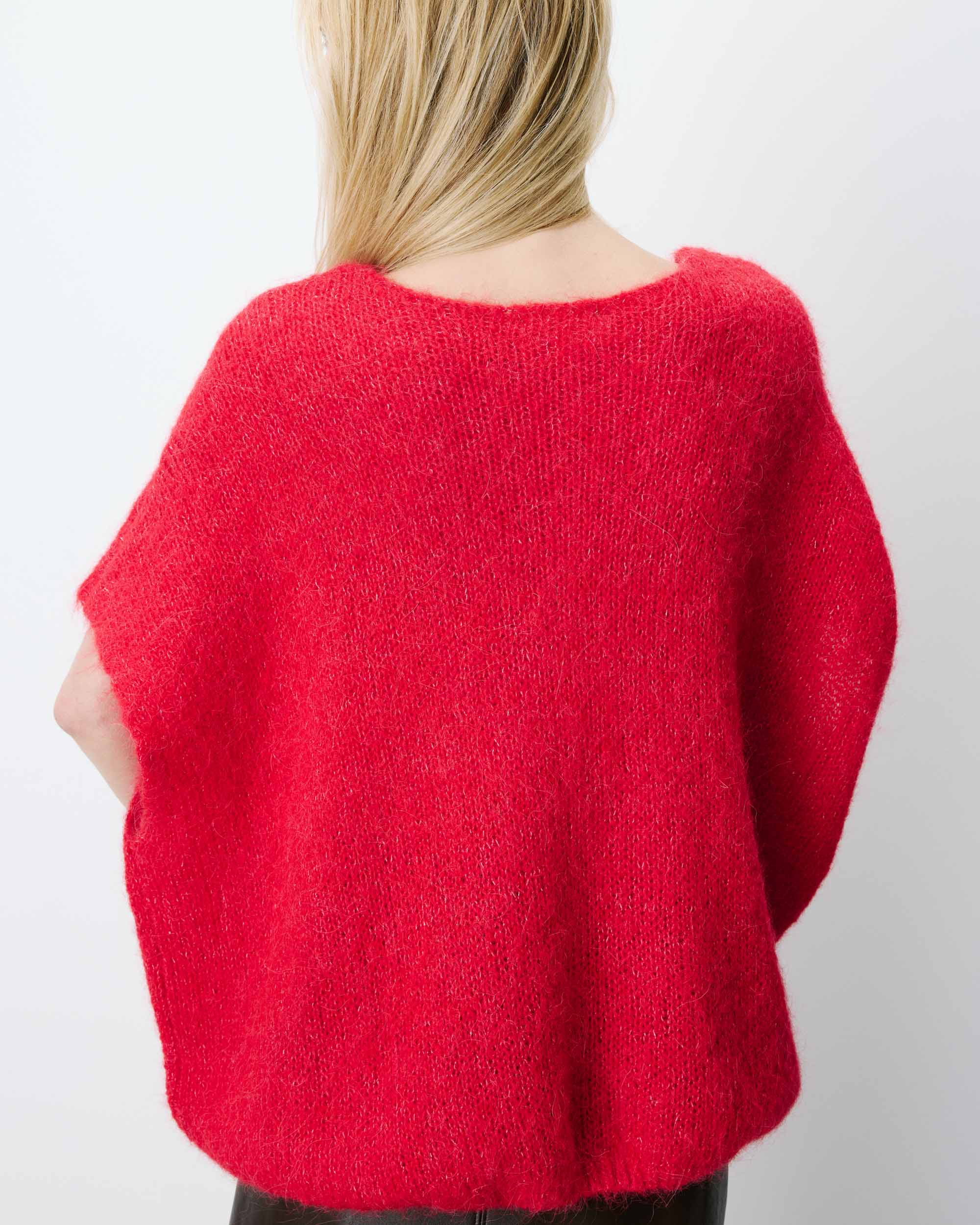 Pull ample sans manches en alpaga mélangé rouge Atticus