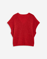 Pull ample sans manches en alpaga mélangé rouge Atticus