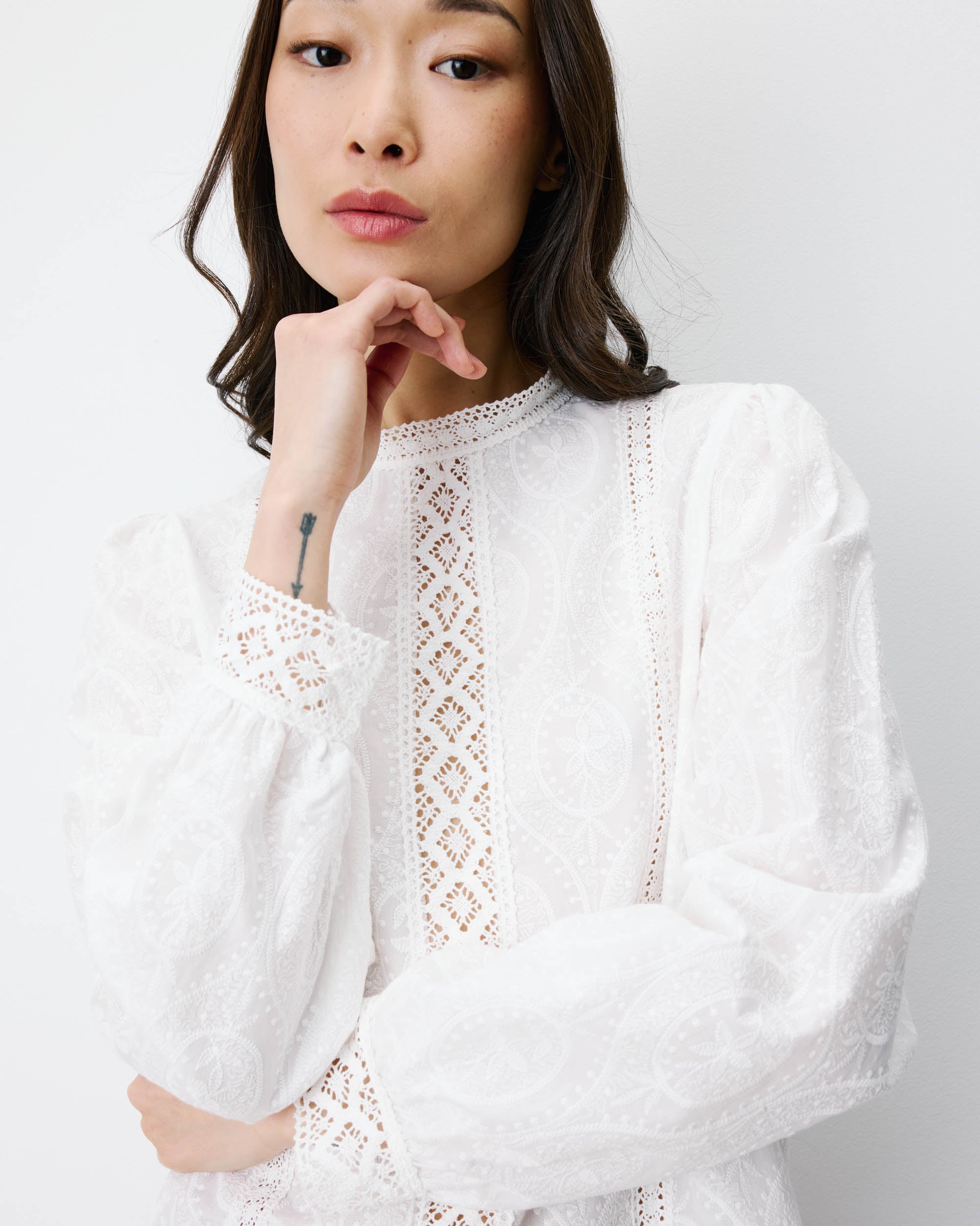 Broderie anglaise blouse ivoire Abigail