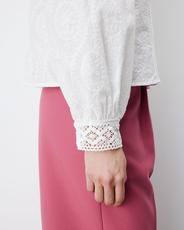 Broderie anglaise blouse ivoire Abigail