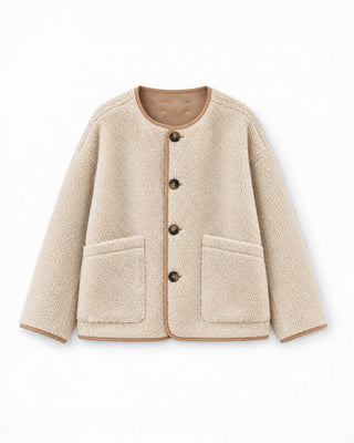 Cappotto teddy corto reversibile beige Arwen