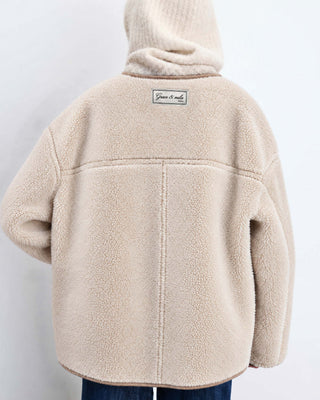 Cappotto teddy corto reversibile beige Arwen