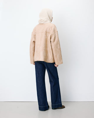 Manteau teddy court réversible beige Arwen
