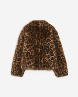 Manteau fausse fourrure court à motif leo Alva